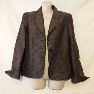 Vintage 'Escada' Brown Textured Blazer Size 40 Tailored Designer Jacket